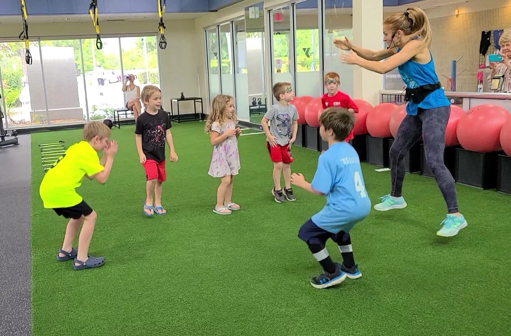 Children taking part in a fun fitness class
